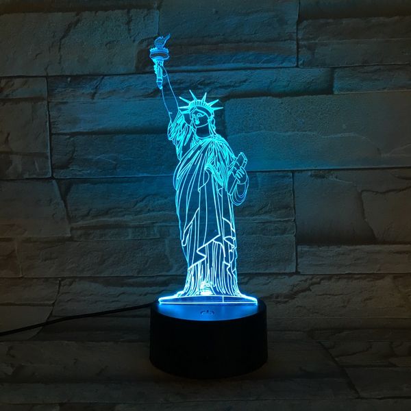 

kids night light led acrylic 3d landmark lamp statue of liberty nightlight color changing atmosphere decoration child friends birthday gift