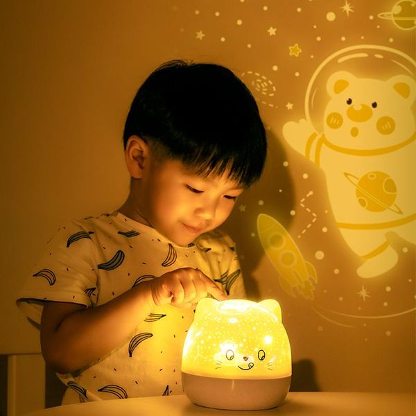 

night lights lamp projector starry sky light bedroom decor bluetooth rotating music children's kids gift