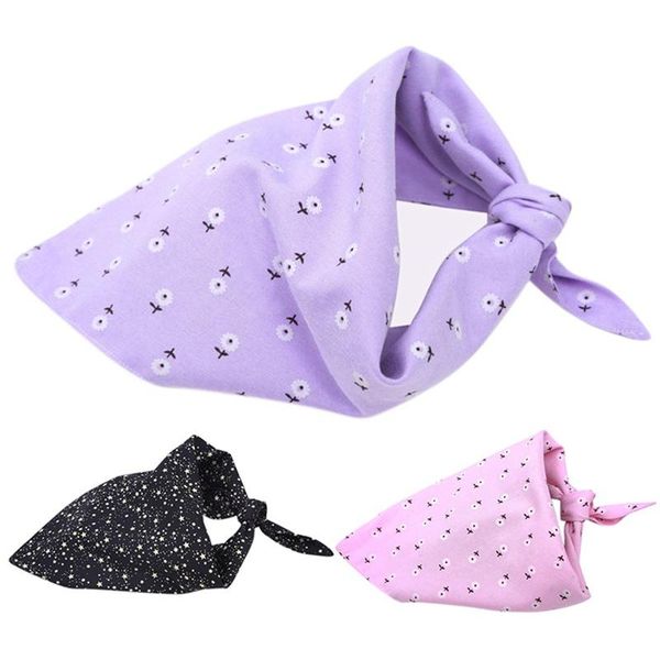 

dog apparel small medium pet collar bandage floral spring triangular pattern scarf cat flower accessories