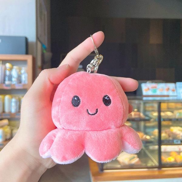 

keychains cute stuffed two sides reversable keyring ocs key chains bag car keychain pendant plush animal for kids and women, Silver