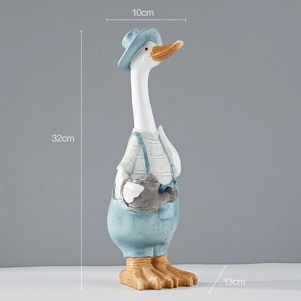 

garden decorations wu chen long resin artificial duck sculpture animal statue couple decoration simulation pond decor landscape crafts r6796