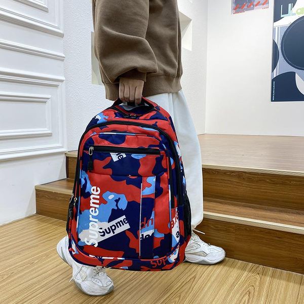 

47th backpack camouflage tide brand male and female students casual school bag