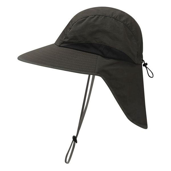 

flap cap wide brim lightweight portable uv protection water resistant neck cover sun hats with strap 2 outdoor, Black;white