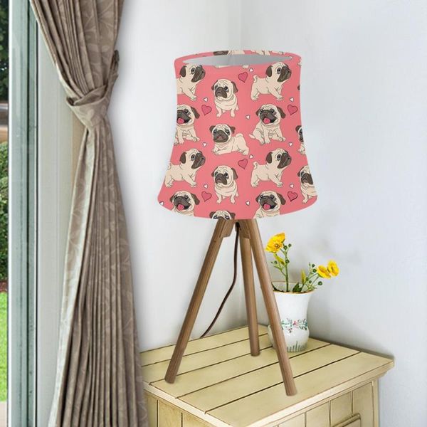 

lamp covers & shades cute animal pug dog pattern pink for table wall art deco multicolor stretch cloth lampshade washable