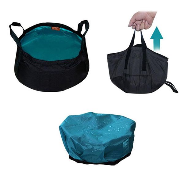 

buckets 8.5l outdoor hiking camping fishing foldable save space nylon bucket portable mini storage household cleaning tools