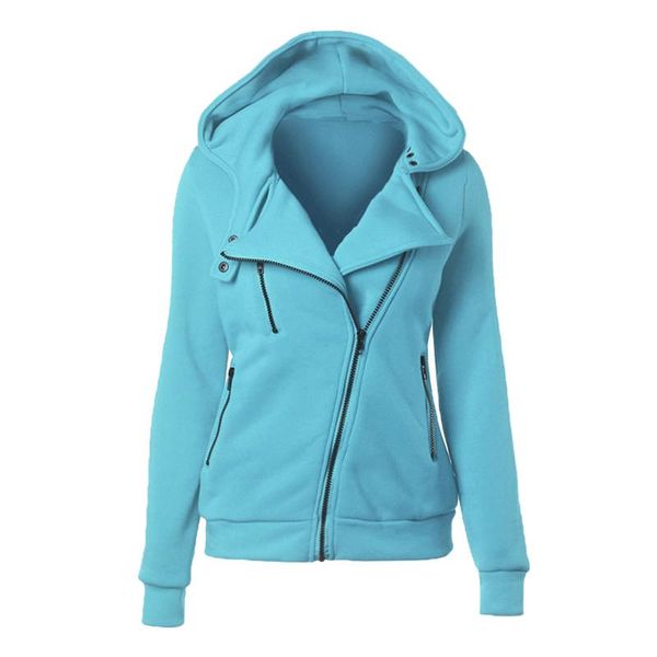 

women's jackets autumn winter women fashion solid color hooded jacket ladies lapel long sleeve diagonal zipper coat with pockets 2021, Black;brown