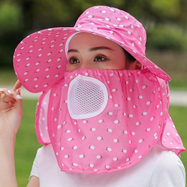 

outdoor sunshade hat riding anti-uv sun beach foldable floral print caps neck face wide brim dropship wholesale hats, Blue;gray