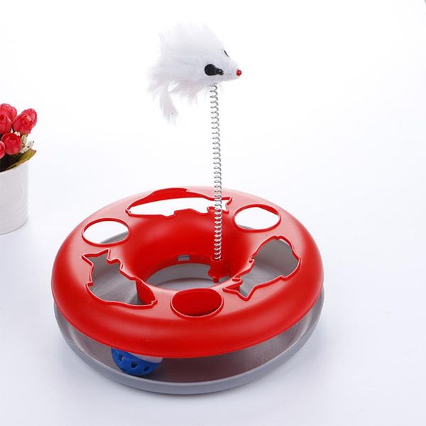 

ly mouse spring cat toy single layer amusement plate cats training turntable interactive toys pet supplies te889