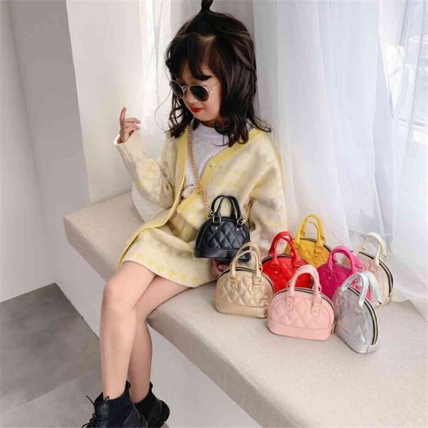 Farbe Kinder Shell 8 Tasche koreanischen Stil geprägte Muster Handtasche Baby Kleinkind Mädchen Umhängetasche Mini Kette Shell Taschen Geldbörse Kind Handtasche