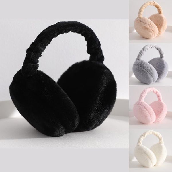 

berets women full surround winter earlap faux fur foldable protector earmuffs ear warmer headband adjustable, Blue;gray