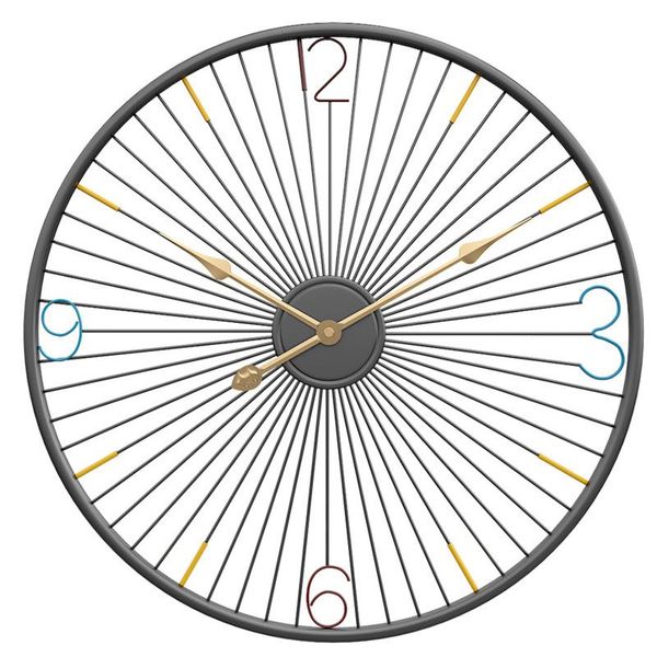 

boyida creative nordic wall clock living room silent round iron clocks