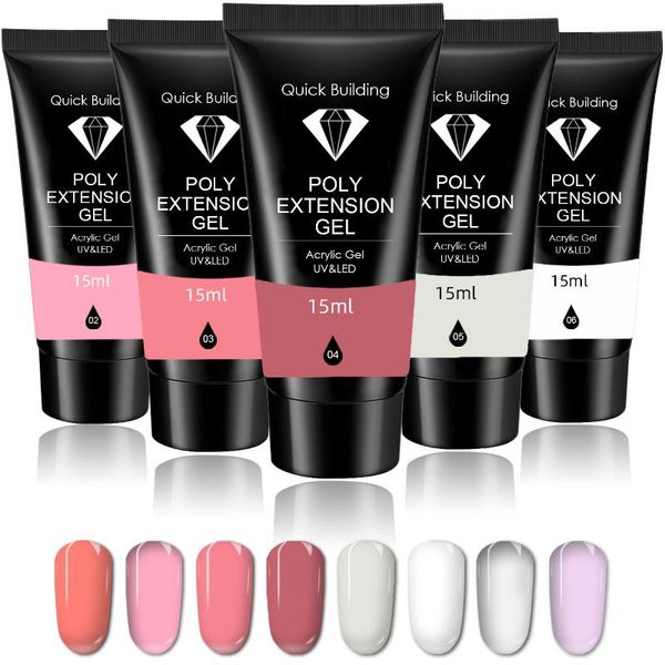 

nail gel 15/30ml quick building for extension acrylic white clear uv led manicure art extend forms tips, Red;pink