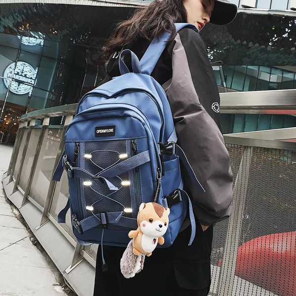 

design personality cool backpack school bag men large capacity fashion reflective women mochila bolsa sac