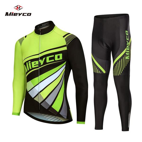 

racing sets mieyco design men cycling jersey long mtb bicycle clothing ropa ciclismo hombre breathable quick dry bib spring autumn, Black;blue