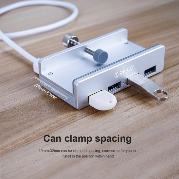 

hubs orico clip-type usb 3.0 hub aluminum external multi 4 ports splitter adapter for desklapcomputer accessories(mh4pu)