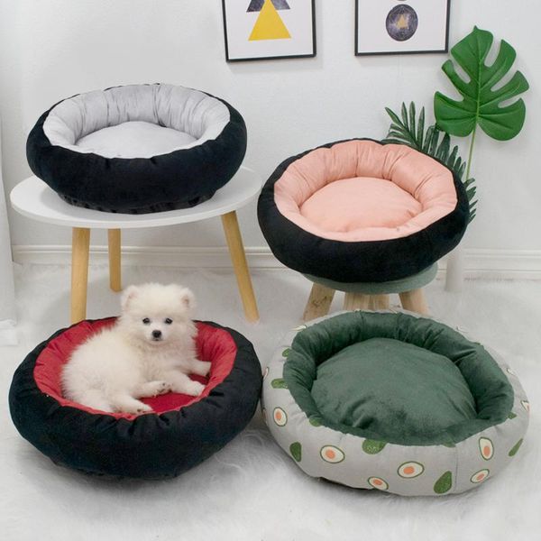 

kennels & pens leejoo dog beds house sofa washable 60cm round winter warm cat plush mat kennel cushion puppy small medium pet supplies