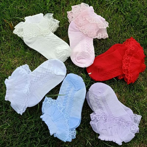 

baby girls socks casual princess kids lace bow design summer mesh short born sock infant thin, Pink;yellow