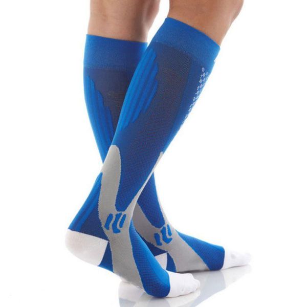 

sports socks outdoor compression sport leg support stretch knee high running snowboard long, Black