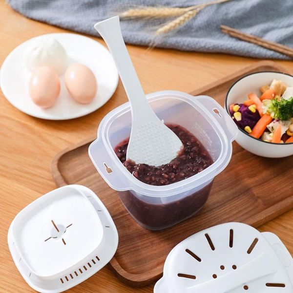 

dinnerware sets 900ml students bento box with anti-scald handle microwave steaming rice lunch grade safe plastic material