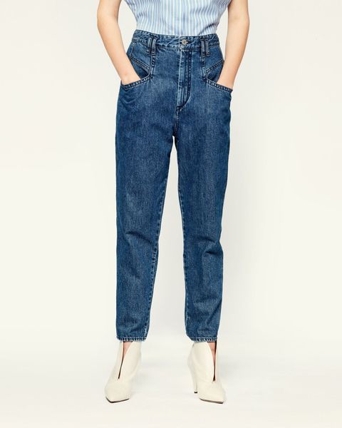 

women's jeans jeans high waist with zipper pockets, ask for female scarlet pants on her ankle bx47, Blue