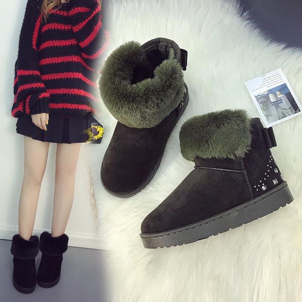 

boots woman snow australia leather luxury designershoes ladies winter shoes, Black