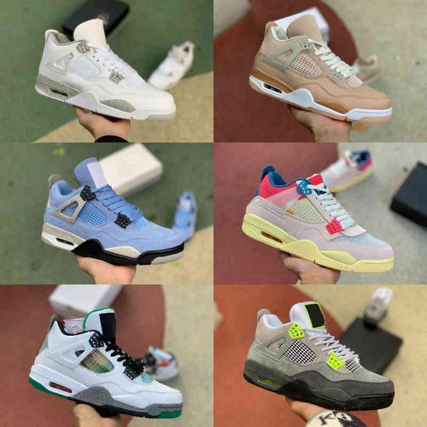 

jumpman university blue 4 4s basketball shoes mens women cream sail desert moss white red thunder shimmer rasta oreo bred union taupe haze w, Black