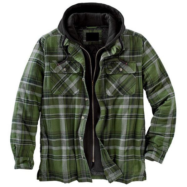 

new shirts in europe, america, autumn and winter, padded cotton coat, plaid long sleeve loose hooded jacket s-5xl, Black