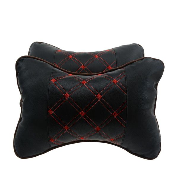 

seat cushions 2pcs/set car leather pillow breathable head neck rest safety cushion support headrest pad