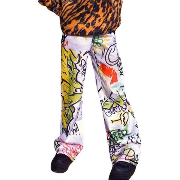 

women's pants & capris xingqing graffiti graphic sweatpants women baggy womens joggers wide leg oversized streetwear high waisted woman, Black;white