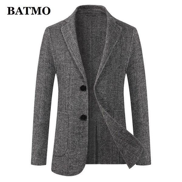 

men's wool & blends batmo 2021 arrival autumn casual blazer men,men's grey jackets ,plus-size m-8xl 8122, Black