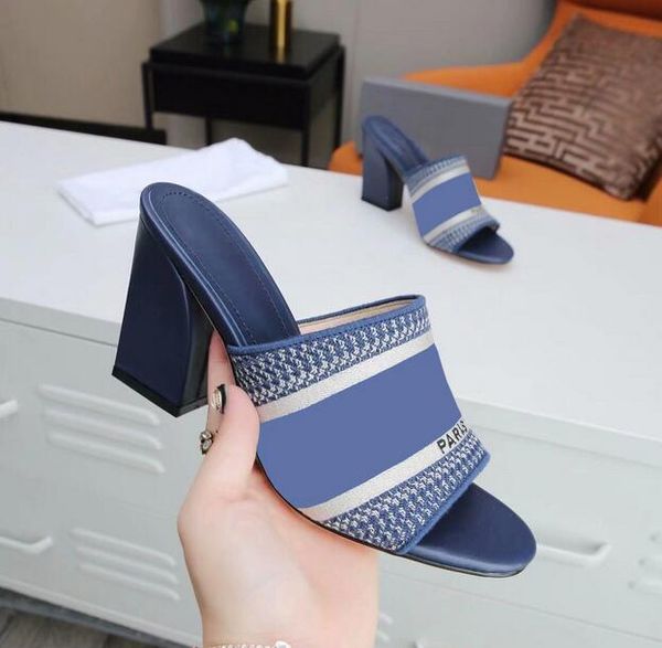 

sandals luxurys designers shoe brand summer shoes designer chunky womens women slip pointed toe sandal slingback pumps with box size 35-43, Black