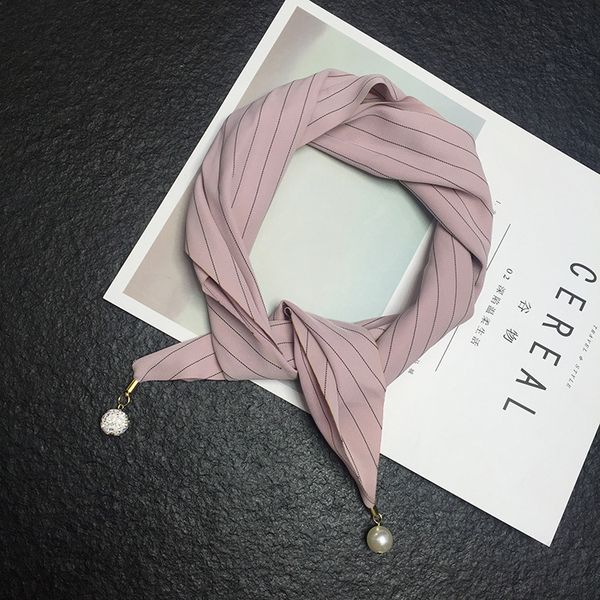 

korean pure color pendant pearl scarves for women, Blue;gray