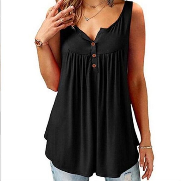 

women's t-shirt 2xl plus size casual streetwear summer loose beach t shirt 2021 women sleeveless black blue fashion ladies vest tee cl, White