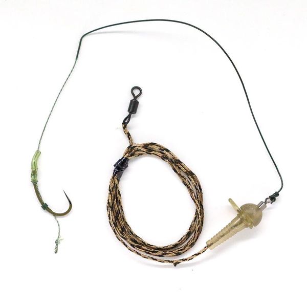 

size(2# 6# 8# ) ready made carp fishing leader rig line combi group hooks tackle