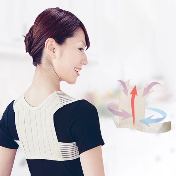 

posture corrector shoulder prevents slouching soft back support braces spine humpback belt older office health piggyback, Black;blue