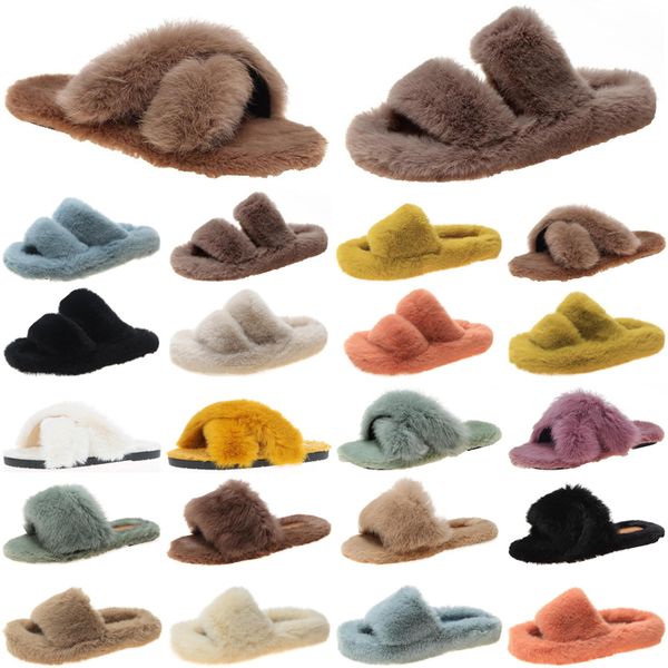 

fashion luxury women slides slippers womens comfortable loafer black yellow slide slipper flat flip flops size 35-40 color31
