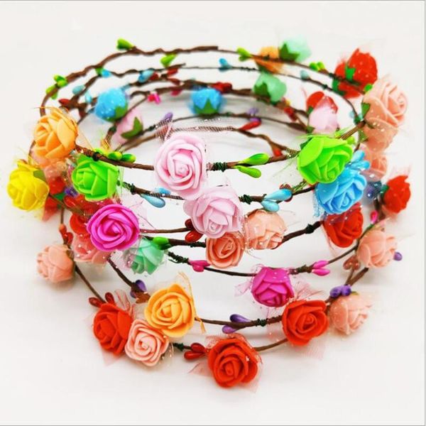 

decorative flowers & wreaths years floral crown fashion flower headband artificial branches hair accessory stylish wedding decoration wreath
