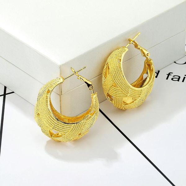 

hoop & huggie earrings women bag shape design hollow out metal statement round copper gold color trendy wedding jewelry gift, Golden;silver