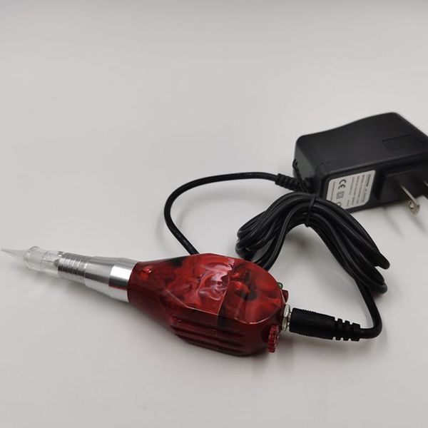 

tattoo guns kits est protable mini eyebrow permanent makeup microblading machine pen disposable 0.35*35mm needles plastic needle cap