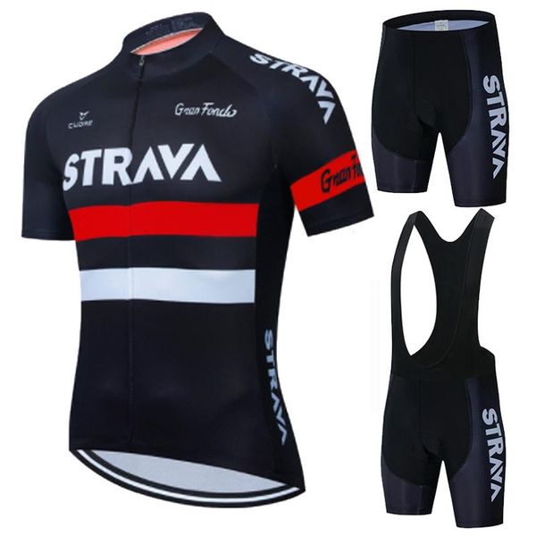 

pro cycling jersey set 2021 strava summer short sleeve bike clothes mtb bicycle clothing men suit racing sets, Black;blue