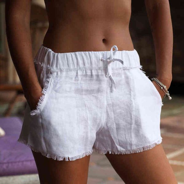 

elegant women's shorts female fashion thin solid wide-leg shorts women casual loose slim shorts for ladies 210515, White;black