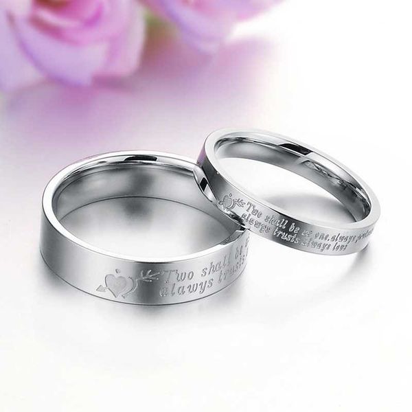 

cluster rings a couple of titanium steel ring fashionable simple, Golden;silver