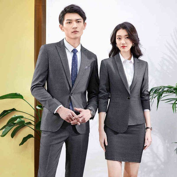 

luxury suits blaze men's asymmetric stripe profsional women's el busins suit, state owned enterprise teacher, Black