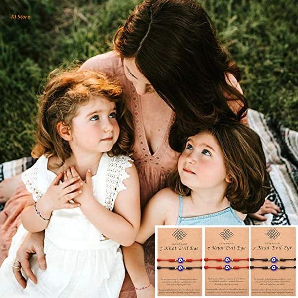 

charm bracelets evil eye adjustable lucky string bracelet set present, Golden;silver