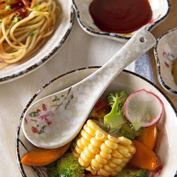 

spoons 2021 1pc japanese-style ceramic spoon children's rice kitchen tableware stir soup