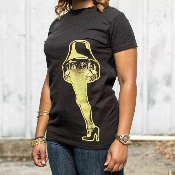 

leg lamp t-shirt | short sleeve graphic tee for women, White;black