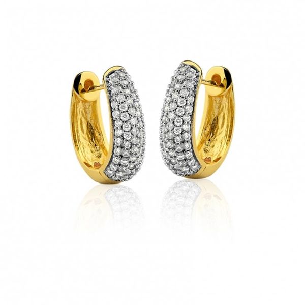 

finefey s925 sterling silver cubic huggie hoop earrings, Golden;silver