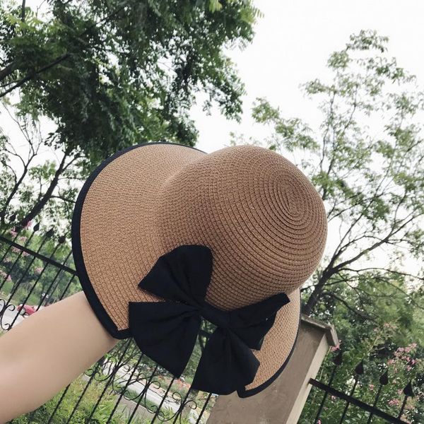 

wide brim hats 2021 fashion sun hat big beach handmade straw cap girls summer women chapeu, Blue;gray