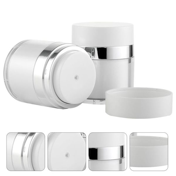 

storage bottles & jars 2pcs portable sub double-layer lotion creams (white)