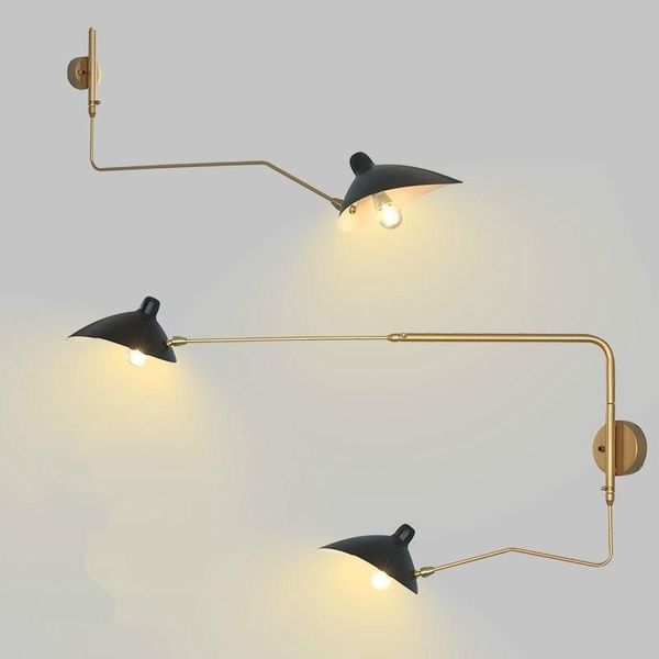 

wall lamps nordic dawn lights spider golden rotary long pole lamp bedroom sconce creative living room fixtures